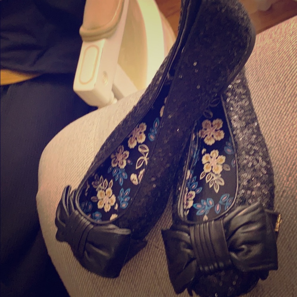 Tory Burch Sequin Bow Flats